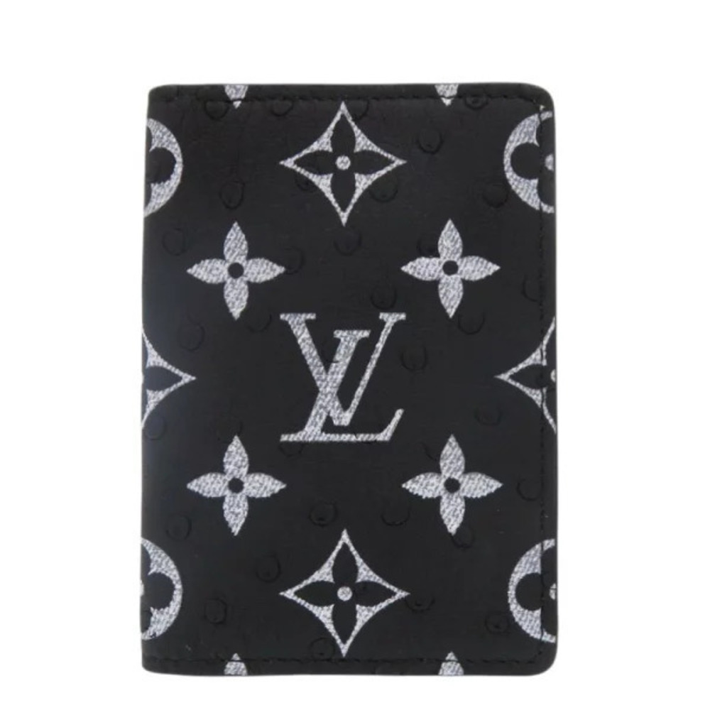 Louis Vuitton Organizer de Poche Monogram Ostrich Black Card Case Wallet LV